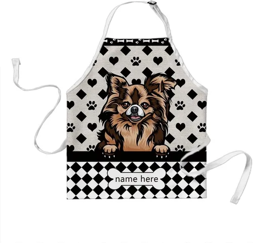 Miniatura 23 de Delantal lindo de lunares de perro personalizado Peeking Dog Boxer, Boxer-2