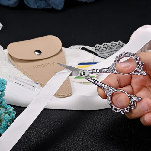 Miniatura 6 de Sewing Embroidery Scissors, 4.5’’ Sharp Crochet Shears with Cover All Purpose Tip Scissor, for Craft, Crochet, Cross Stitch, Needlework, Artwork