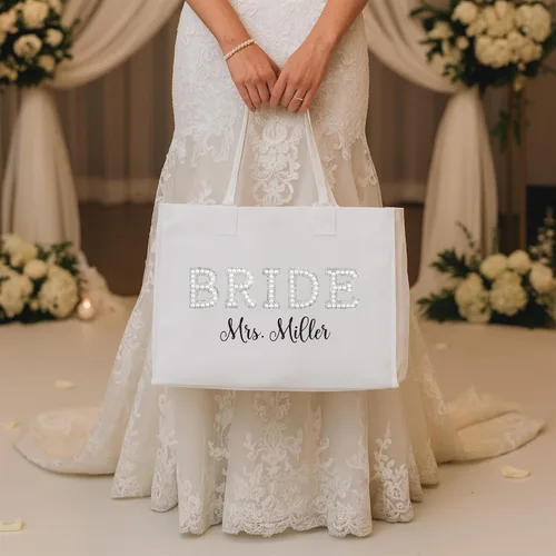 Miniatura 9 de VANESSA ROSELLA Bride Tote, Custom wedding gift, Personalized bridal bag