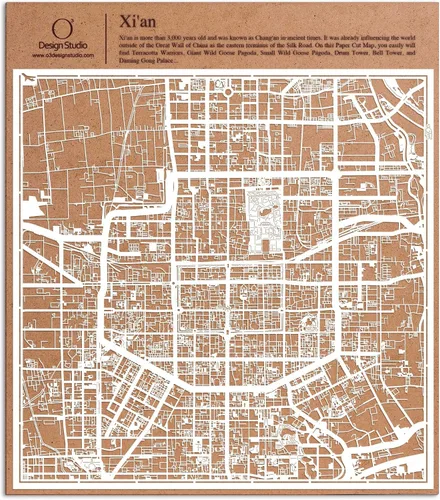 Miniatura 80 de O3 Design Studio Aberdeen - Mapa de papel cortado en papel blanco de 12 x 12 pulgadas