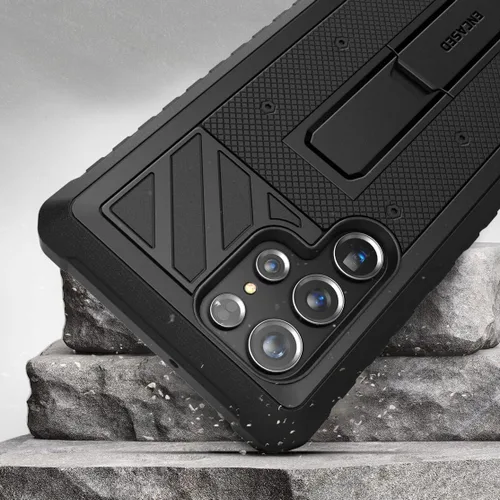Miniatura 3 de ENCASED Falcon Armor - Funda para Samsung Galaxy S22 Ultra con soporte, funda protectora de cuerpo completo (compatible con carga inalámbrica)