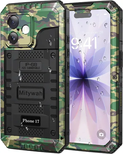 Miniatura 144 de Mitywah Funda impermeable para iPhone 7/iPhone 8 / iPhone SE 2020, funda de metal resistente de grado militar, protección de cuerpo completo
