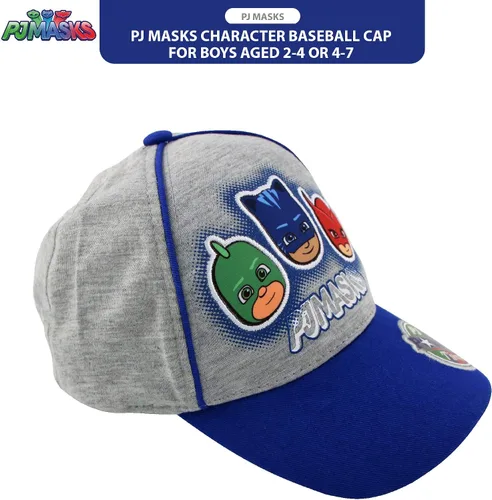 Miniatura 3 de PJ Masks Gorra de béisbol para niños, Catboy, Owlette, Gekko con ala curvada y cierre a presión (2T-7)