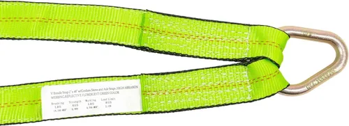 Miniatura 7 de Mytee Products Paquete de 2 correas de brida en V de 2 pulgadas x 4 pies con ganchos a presión con funda de cordura y correas de eje, anillo en D