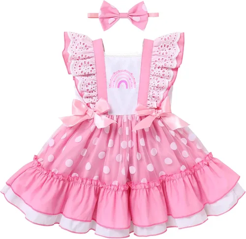 Vestido de lunares para niña, ocasiones especiales, retro, de los años 50, vintage, clásico, con vuelo, vestido de fiesta de té rockabilly