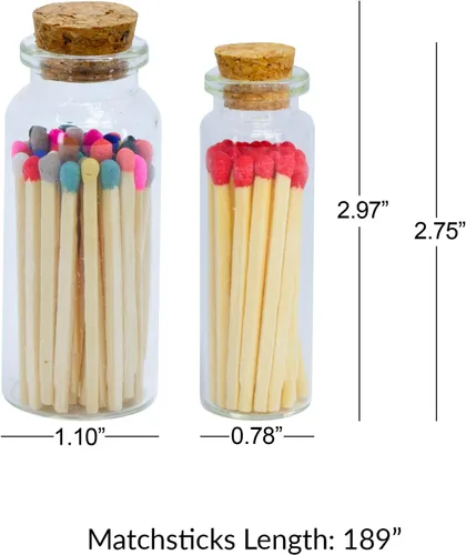 Miniatura 4 de Chandler Studio 3 botellas – Más de 60 cerillas de seguridad en tarro – Strike On botella de vidrio de 2 pulgadas (20 tarros de cerillas, rosa)