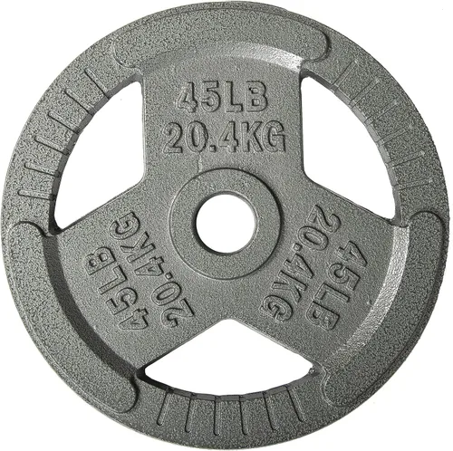 Miniatura 9 de HulkFit Juego de discos de peso de hierro fundido de 1 o 2 pulgadas con asas de agarre múltiple y revestimiento de esmalte para barras