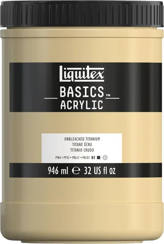 Miniatura 145 de Liquitex BASICS Pintura Acrílica, Botella de 400ml (13.5 oz), Blanco Titanio Titanio Blanco