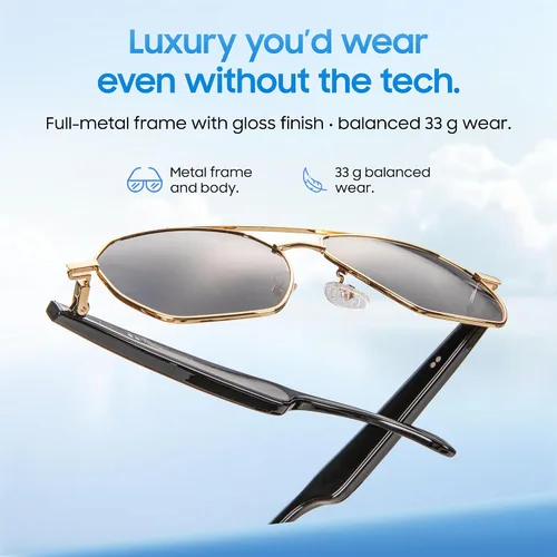 Miniatura 5 de LIMU Gafas de sol inteligentes Gen 5 AI – Gafas de sol inteligentes de diseño alemán con intérprete de IA en tiempo real, audio Bluetooth de oreja