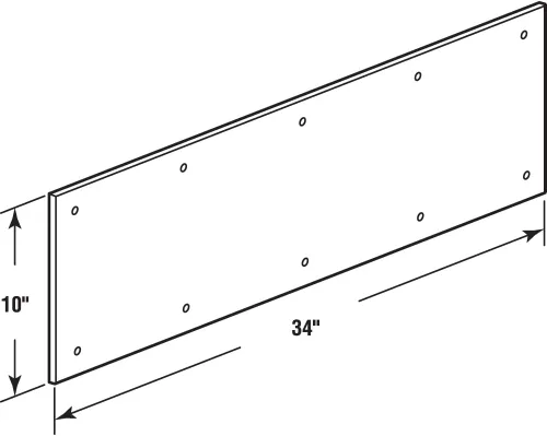 Miniatura 2 de Prime-Line J 4693 Kick Plate, 10 In. X 34 In., Bronce 313 (Paquete individual)