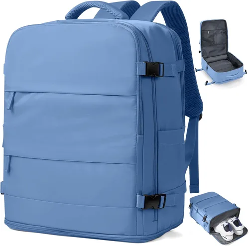 Miniatura 81 de coowoz Mochila grande de viaje para mujeres y hombres, mochila de transporte, mochila para senderismo impermeable, mochila deportiva para Rosa
