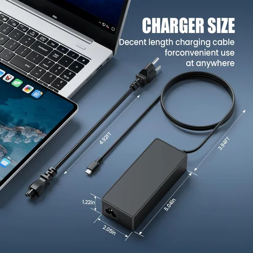 Miniatura 7 de Cargador de laptop USB C de 90 W para portátiles con Windows - Lenovo ThinkPad HP Spectre ASUS ZenBook Acer Swift Chromebook - Adaptador