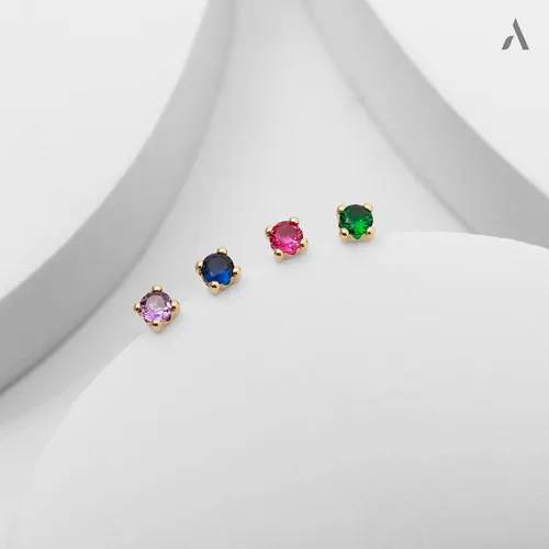 Miniatura 4 de Amberta Allure - Aretes de tuerca de oro amarillo de 9 quilates para mujer