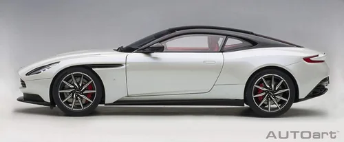 Miniatura 7 de Autoart Aston Martin DB11 Morning Frost White Metallic con parte superior negra e interior rojo modelo 1/18