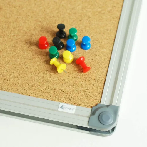 Miniatura 8 de Lockways Tablero de anuncios de corcho, tablero de corcho de doble cara, 36 x 24 pulgadas, tablero de anuncios de presentación de mensajes enmarcado