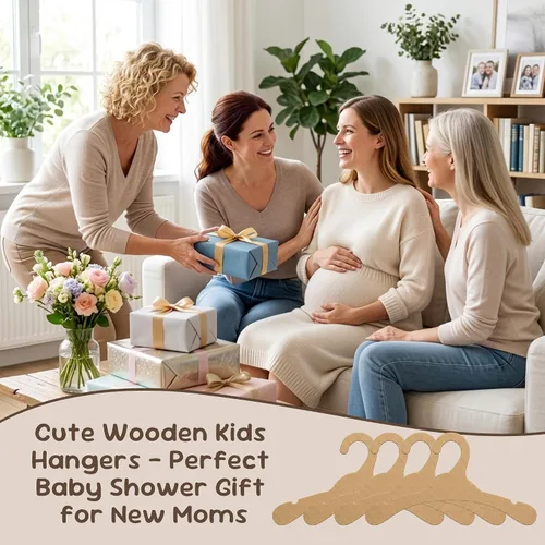 Miniatura 6 de Perchas de cartón, perchas de cartón respetuosas con el medio ambiente, 32 piezas de perchas para bebés, duraderas, perchas de madera para bebés
