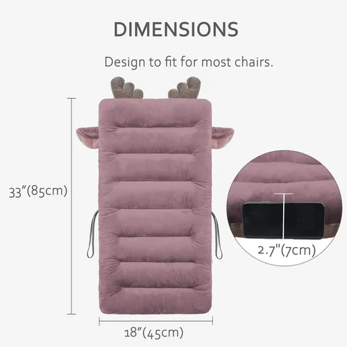 Miniatura 2 de ELFJOY Cojín para Silla de Oficina 85cm Cojín para Silla de Oficina Cojín de Asiento con Soporte Lumbar Cojín para Silla de Descanso con Banda