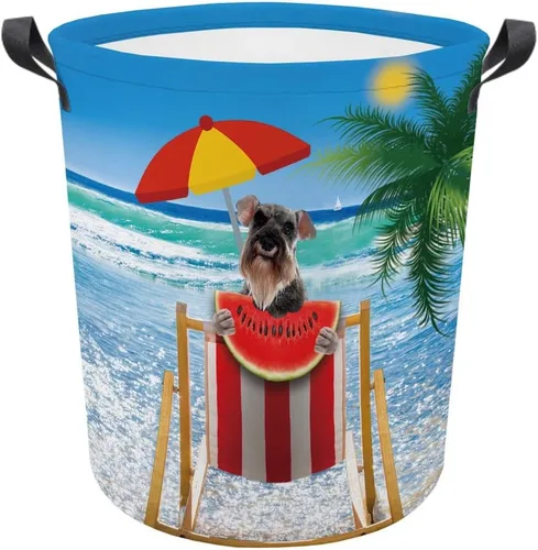 Miniatura 6 de Cesta plegable con estampado de perro, lindo Cavalier King Charles Spaniel Sandía con asa, caja de juguetes, bolsa de almacenamiento