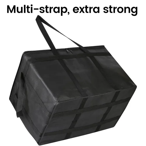 Miniatura 7 de Bodaon Paquete de 3 bolsas aisladas para entrega de alimentos, bolsas enfriadoras de pizza XXXL, bolsa de entrega de viaje compartido, soporte