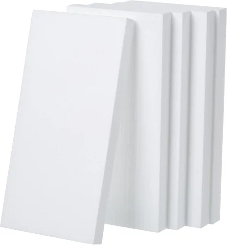 Crafare Paquete de 5 bloques de espuma para manualidades de 12 x 6 x 1 pulgadas, rectángulo de ladrillo de poliestireno para artes, proyectos