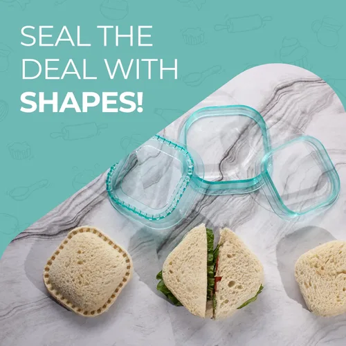 Miniatura 5 de Tovla Jr. Juego de cortador y sellador de sándwiches con soporte para niños, juego de almuerzo definitivo, lindos cortadores de galletas, lonchera