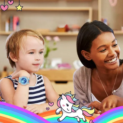 Miniatura 49 de Relojes impermeables de dibujos animados 3D para niñas con alarma, los mejores regalos de juguetes para niñas de 3 a 12 años