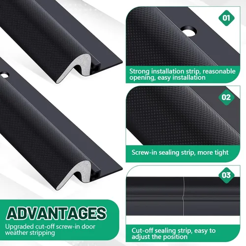 Miniatura 3 de Yuntau 5 Piezas Burletes para Puerta Atornillables 42" 36" Burlete para Puerta con Portador de Aluminio y Junta de Espuma Burlete Exterior