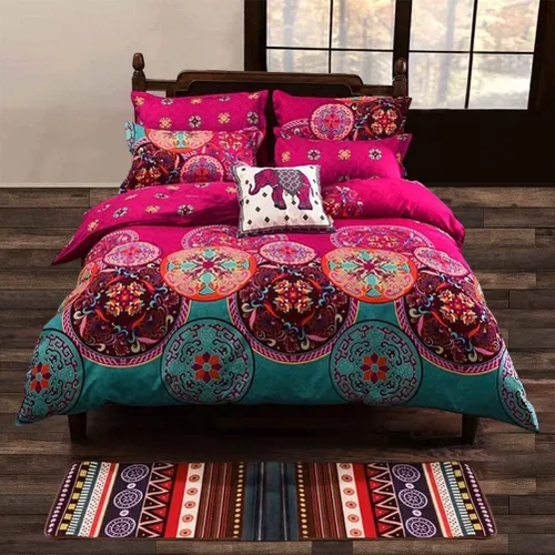 Miniatura 11 de Shatex Juego de edredón matrimonial de 3 piezas (86 x 82 pulgadas) para todas las estaciones, ultra suave, diseño bohemio occidental, edredón gris