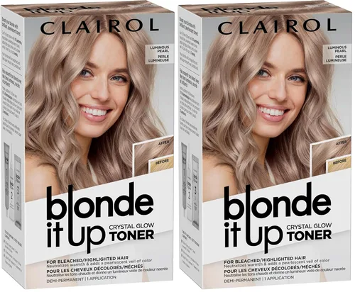 Miniatura 16 de Clairol Blonde It Up Crystal Glow Toners - Tinte semipermanente para el cabello, color perla luminoso, sin amoníaco, añade tonos nacarados a tonos