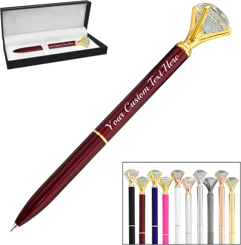 Miniatura 76 de 1 bolígrafo de diamante con cristal, bolígrafos personalizados a granel con grabado sin nombre, bolígrafos de diamante personalizados, lápiz óptico