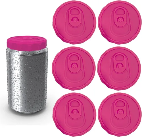 Miniatura 10 de Tapas de silicona para latas de soda, paquete de 6 fundas de silicona reutilizables, tapón o protector para refrescos, cerveza, bebidas, jugo