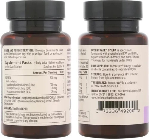 Miniatura 8 de Omega con LYSOVETA LPC Suplementos de EPA y DHA para la salud cerebral Enfoque, atención, memoria y estado de ánimo 6 veces mayor absorción