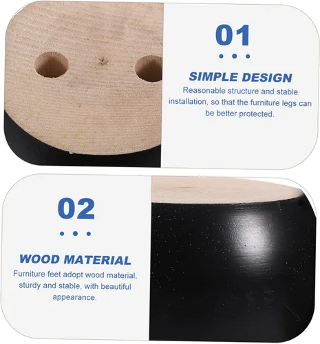 Miniatura 4 de Uonlytech Patas de sofá de madera maciza, patas de sofá de madera para muebles debajo de los muebles, sofá redondo de 2 pulgadas, patas de moño