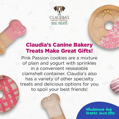 Miniatura 7 de Claudia's Canine Bakery Pink Passion Surtido de galletas gourmet para perros, 7 onzas