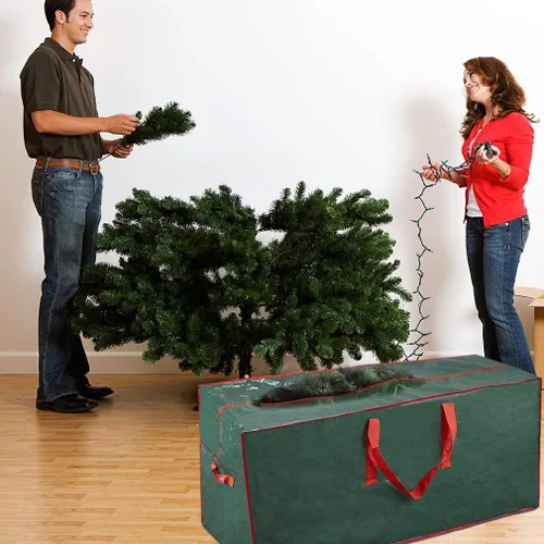 Miniatura 6 de ProPik Bolsa de almacenamiento para árbol de Navidad Se adapta a árboles desmontados de hasta 7.5 pies Estuche de almacenamiento de árbol Verde