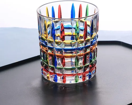 Miniatura 3 de Copas de Bebida Coloridas, Vasos de Agua Pintados a Mano, Vasos de Agua Multicolor, Copas de Vino y Whisky, Vasos de Tumblar (para cubitos de hielo)