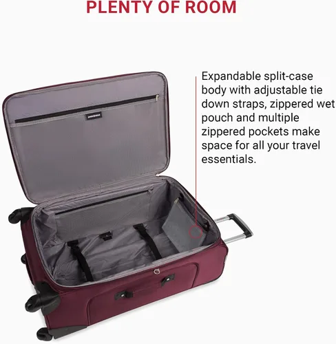 Miniatura 44 de SwissGear - Equipaje suave expandible Sion con ruedas, Negro