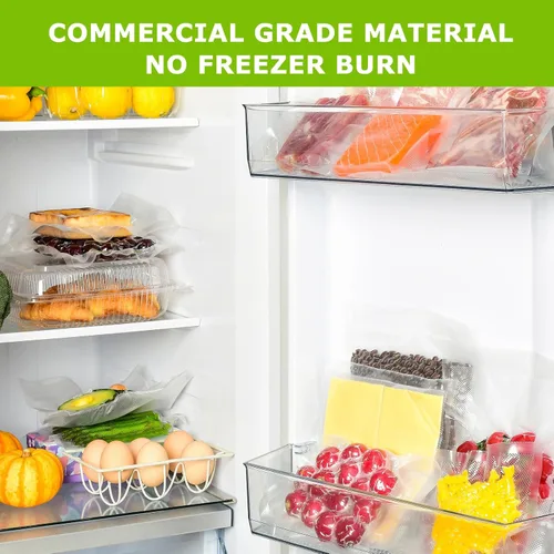 Miniatura 7 de Bonsenkitchen Bolsas Selladoras al Vacío, 400 Bolsas de Sellado de Alimentos Precortadas Tamaño Cuarto de Galón 8" x 12", Grado Comercial, Sin BPA