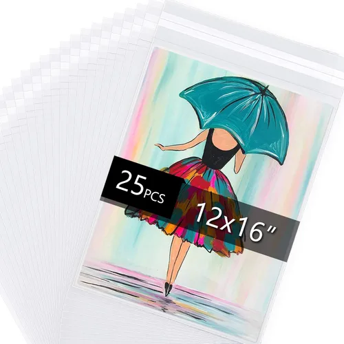 Miniatura 13 de Falling in Art Bolsas de plástico transparentes con sello de cristal sin ácido de 1.496 mil (un solo lado) para impresiones de arte de 5x7, fotos, 5