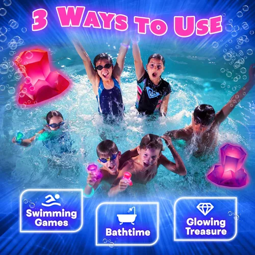 Miniatura 3 de Dive Diamonds - Juguetes de buceo y juguetes de piscina iluminados para niños Edades de 4 a 8 años, 1 a 8 jugadores Juguetes de piscina que