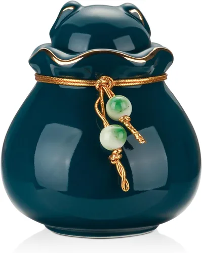 Miniatura 15 de SOITIS Urna conmemorativa para mascotas para cenizas de gato o perro, 3.54 x 3.15 pulgadas, elegante recuerdo de cerámica con tapa en forma de gato