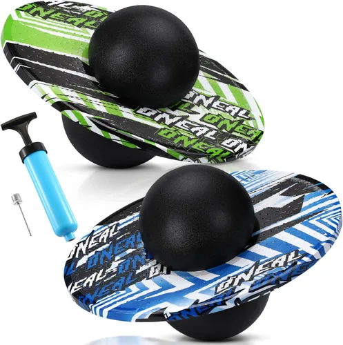 Junkin 2 piezas Tabla de trucos de pelota Pogo, juguete tabla de equilibrio, pelota de equilibrio Pogo con bomba y cubierta de agarre fuerte para