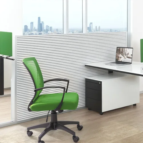 Miniatura 8 de Furmax Silla de oficina ergonómica de escritorio para computadora, silla de malla, respaldo medio, soporte lumbar giratorio con reposabrazos
