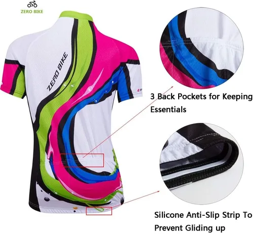 Miniatura 10 de Jersey de ciclismo para mujer, de manga corta, secado rápido, transpirable, para montaña.