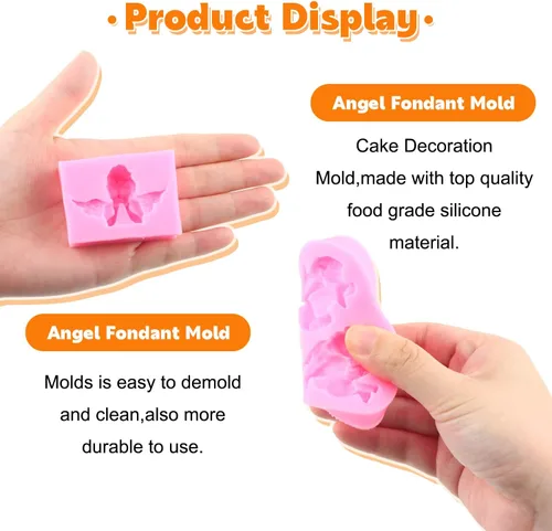 Miniatura 2 de Angel Baby - Moldes de silicona para decoración de pasteles, decoración de cupcakes, pasta de chicle de chocolate, juego de 4 Estilo a