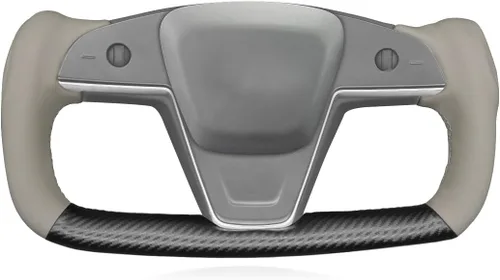 Miniatura 16 de MEWANT Funda de Volante de Athsuede con Costura Manual en Negro 9040 para Tesla Model S Yoke 2021-2023 Model X 2021-2023