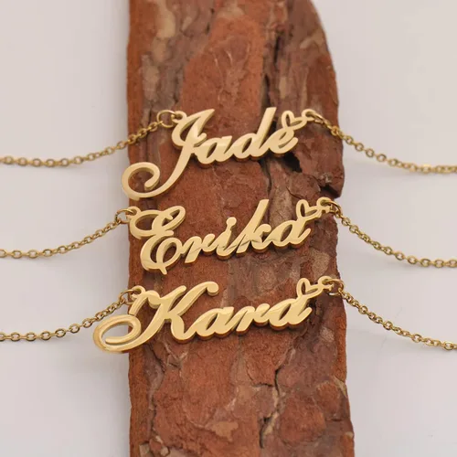 Miniatura 2 de HUAN XUN Collares personalizados con dije de inicial para mujeres y niñas en oro y plata, Acero inoxidable, Acero inoxidable