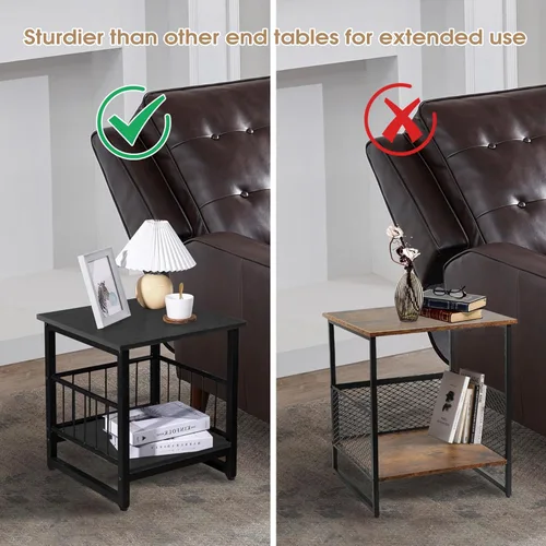 Miniatura 7 de Mesa auxiliar, mesa auxiliar industrial con estante de almacenamiento de 2 neumáticos, mini soporte para refrigerador de 180 libras con patas