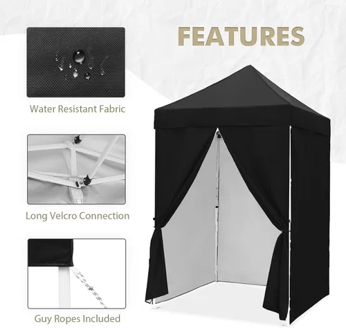 Miniatura 6 de EAGLE PEAK Toldo instantáneo de 5 x 5 con paneles de pared de 4 lados, pequeña tienda de campaña portátil desplegable con bolsa de transporte