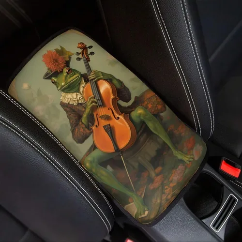 Miniatura 21 de Funda para reposabrazos de automóvil, ajuste universal para la mayoría de automóviles, SUV, camiones, sedán, patrón fresco, plegable, cómoda, Oso